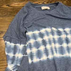 Blue and white tie dye sweater